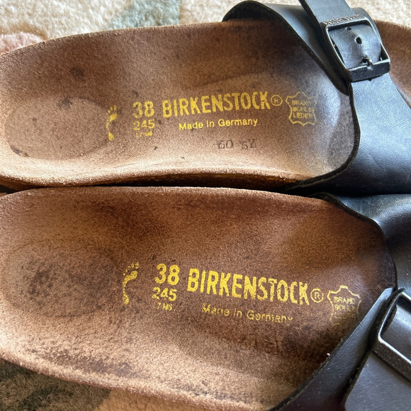 Birkenstock Womens Black Madrid One Strap Slip On Slides Sandals Size 38 W 7 M 5